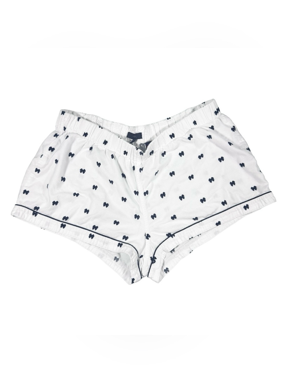 J.Crew Women’s Medium White Cotton Pajama Shorts Bow Print Lounge Sleepwear